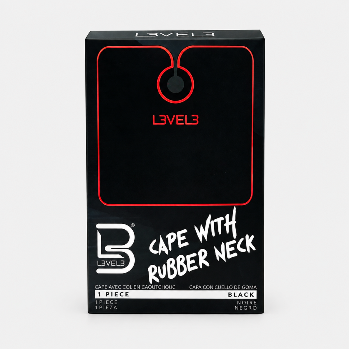 L3VEL3 Cape with Rubber Neck (Black w/Red Trim)