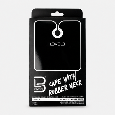 L3VEL3 Cape with Rubber Neck (Black w/White Trim)