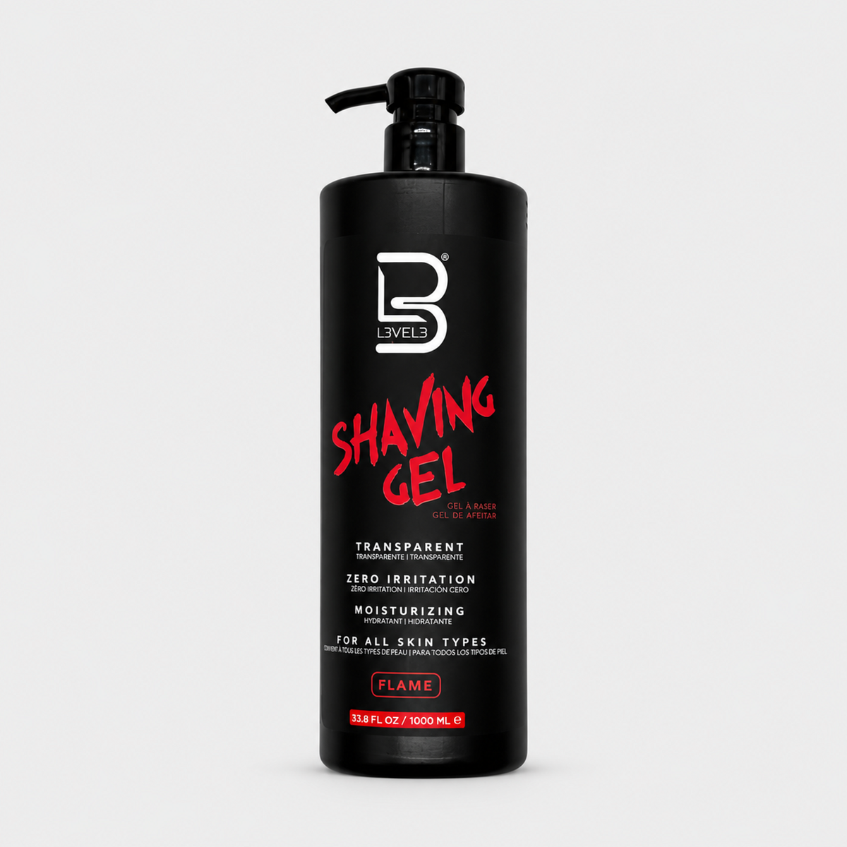 L3VEL3 Shaving Gel Flame 1000 ml — gel de afeitado