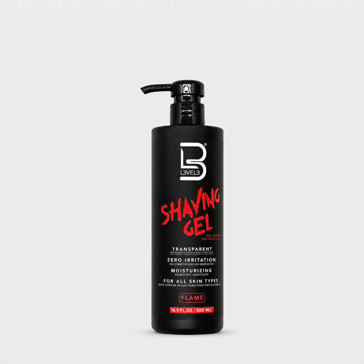 L3VEL3 Shaving Gel Flame 500 ml — gel de afeitado