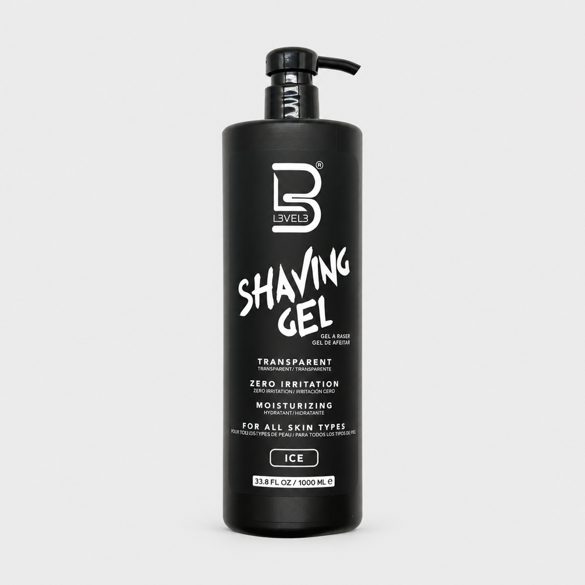 L3VEL3 Shaving Gel Ice 1000 ml — gel de afeitado