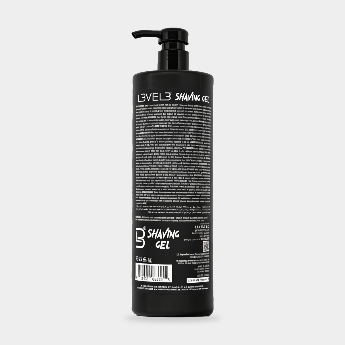 L3VEL3 Shaving Gel Ice 1000 ml — vista posterior