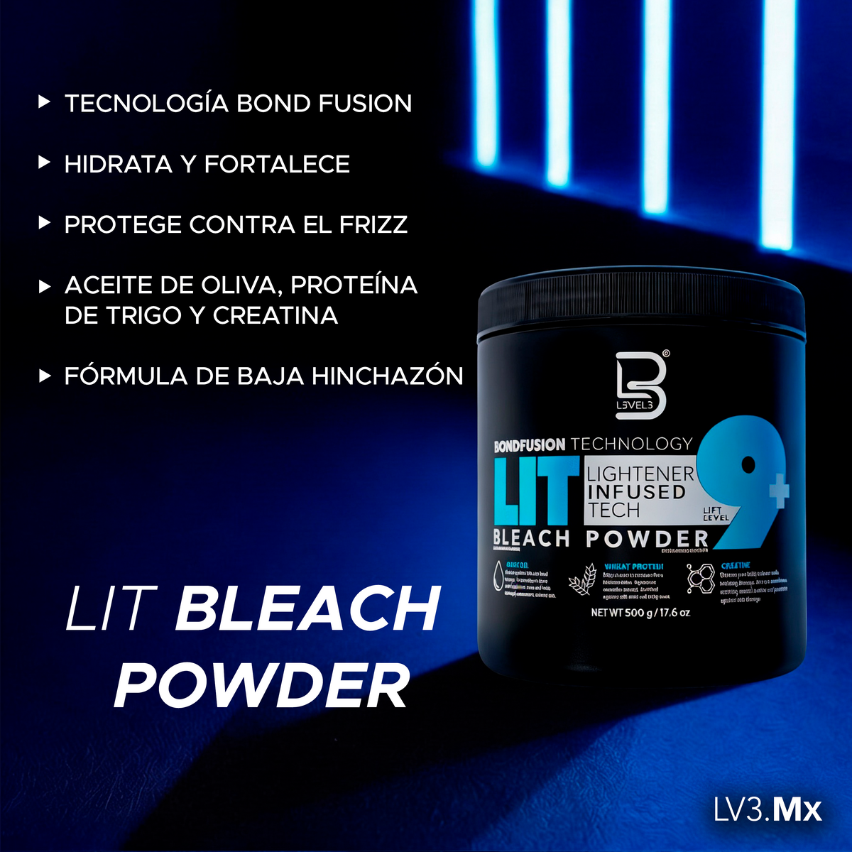 L3VEL3 LIT BLEACH POWDER LEVEL 9+ 500GR – L3VEL3 MÉXICO