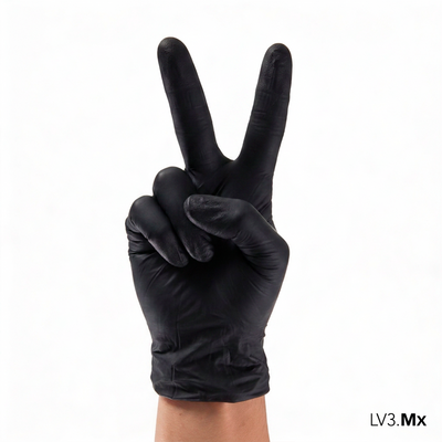 L3VEL3 NITRILE GLOVES BLACK 100CT