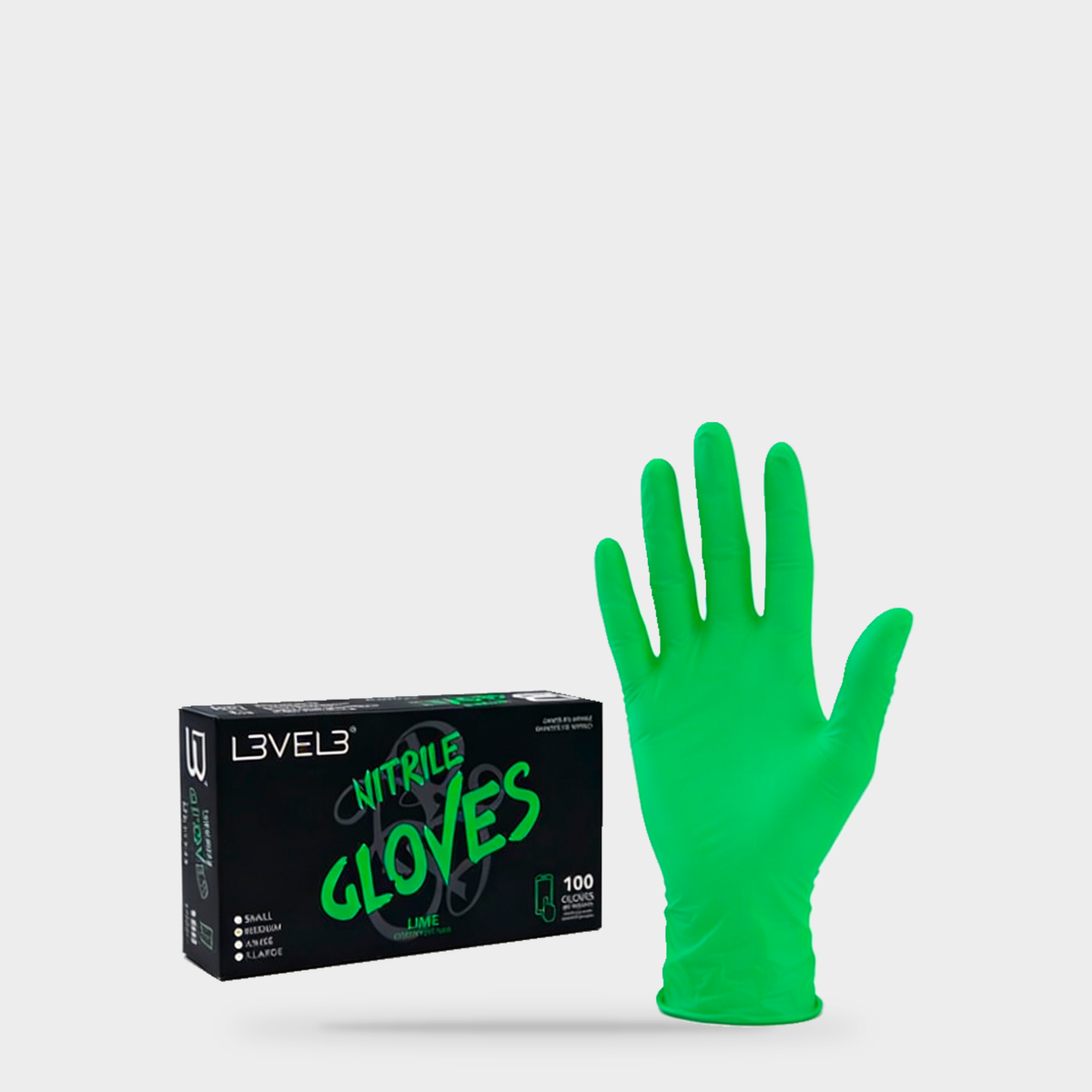 L3VEL3 Nitrile Gloves Lime 100 ct — Portada