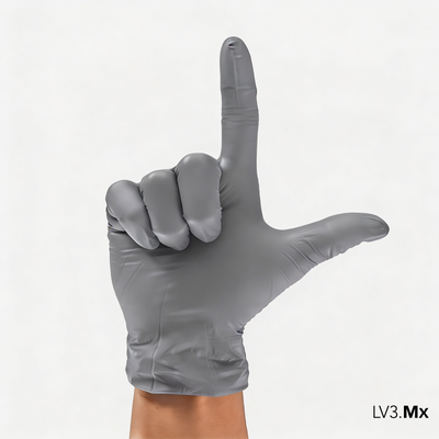 L3VEL3 NITRILE GLOVES LIQUID METAL 100CT