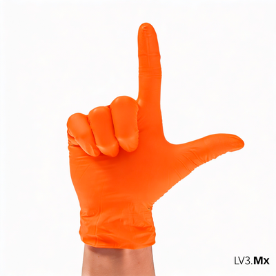 L3VEL3 NITRILE GLOVES ORANGE 100CT