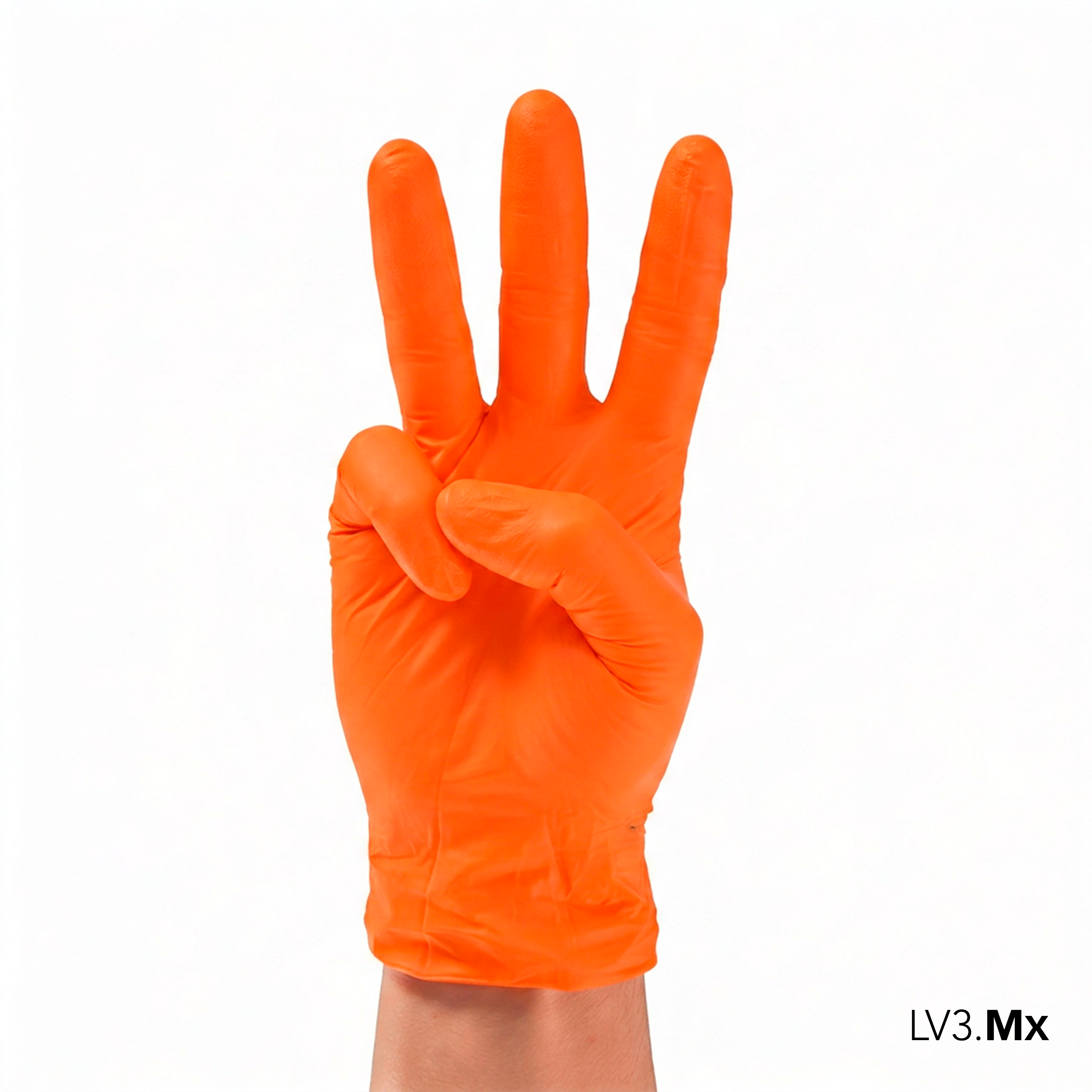 L3VEL3 NITRILE GLOVES ORANGE 100CT