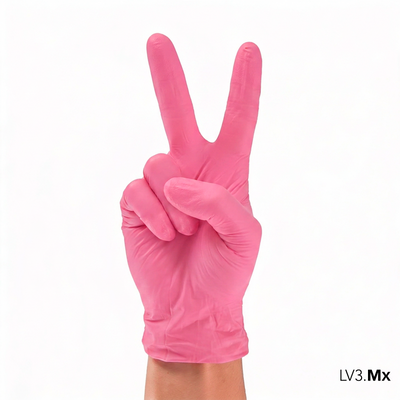 L3VEL3 NITRILE GLOVES PEARL-PINK
