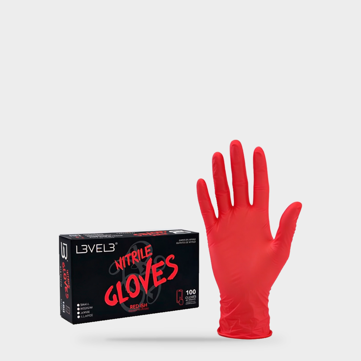 L3VEL3 Nitrile Gloves Red-Ish 100 ct — Portada