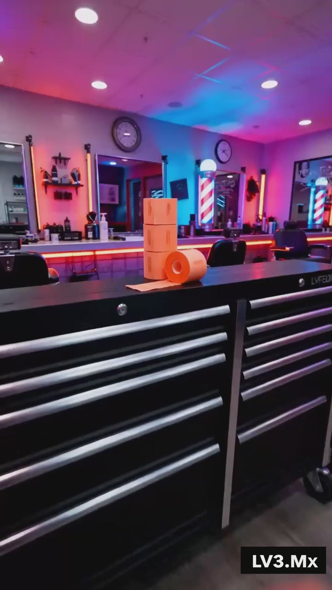 Cargar video: L3VEL3 5 ROLLS (100EACH) NECK PAPER ORANGE