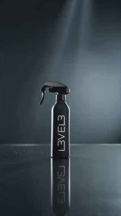 L3VEL3 RUBBERIZED WATER SPRAY BOTTLE BLACK