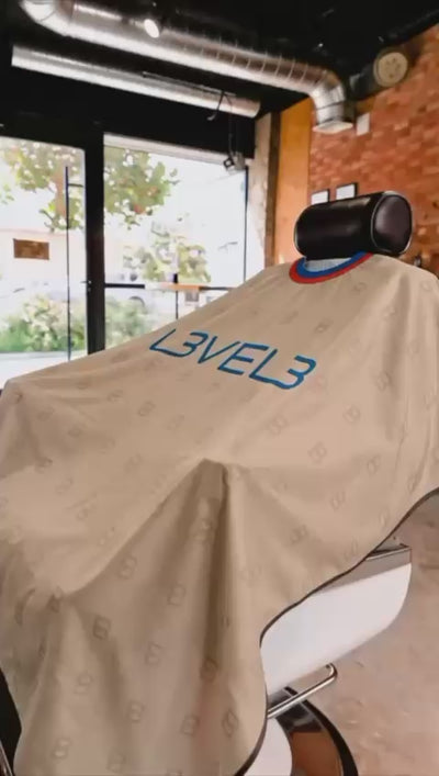 L3VEL3 CAPE WITH RUBBER NECK (BEIGE W/RED TRIM)